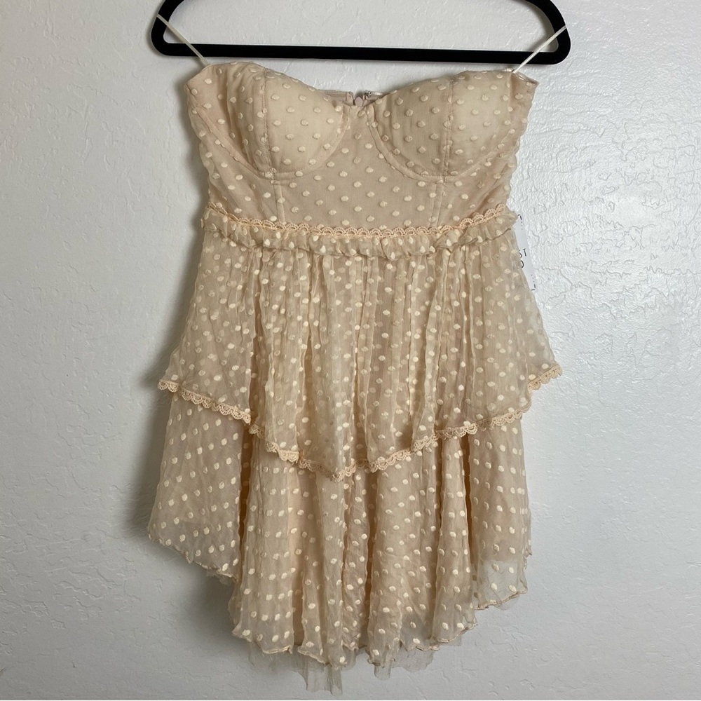 Free People x Spell & the Gypsy Mira Bustier RaRa Dress Cream New M